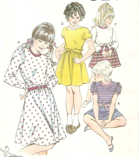 Girls' Size 8 10 12 14 T-Shirt Dress Sewing Pattern by raegirl