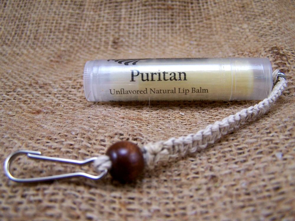 Puritan Unflavored Lip Balm with handy clip - All  Natural Lip Balm with clip