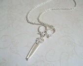 Silver Scissors Necklace / Victorian Jewelry / Seamstress Jewelry / Hairstylist Necklace / Graduation Necklace