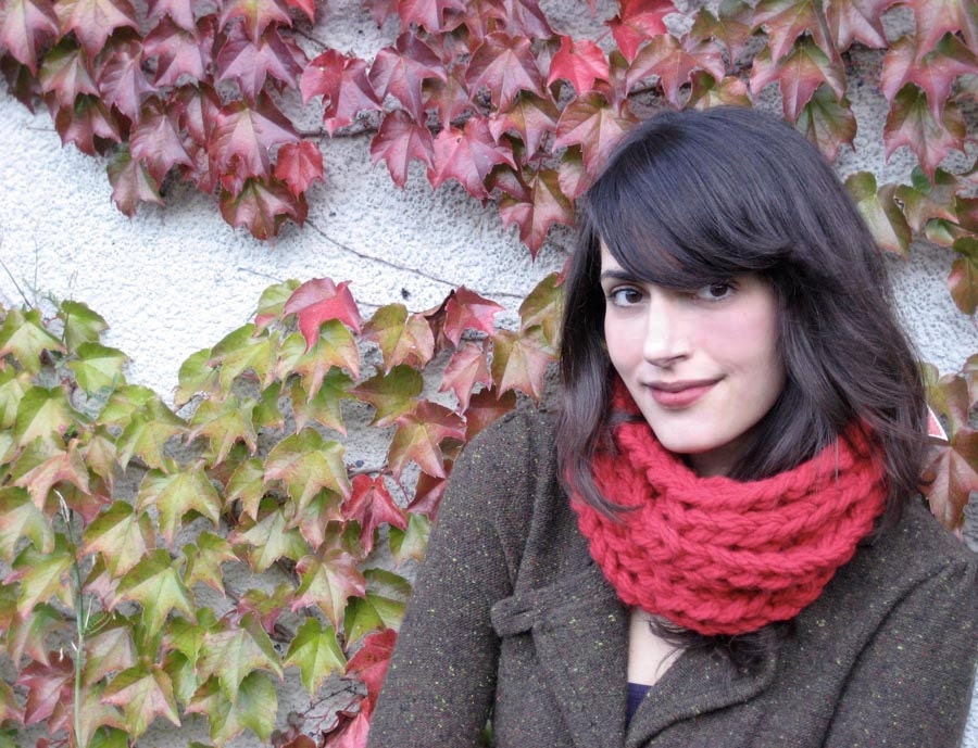 Autumn Red Coiled Cowl