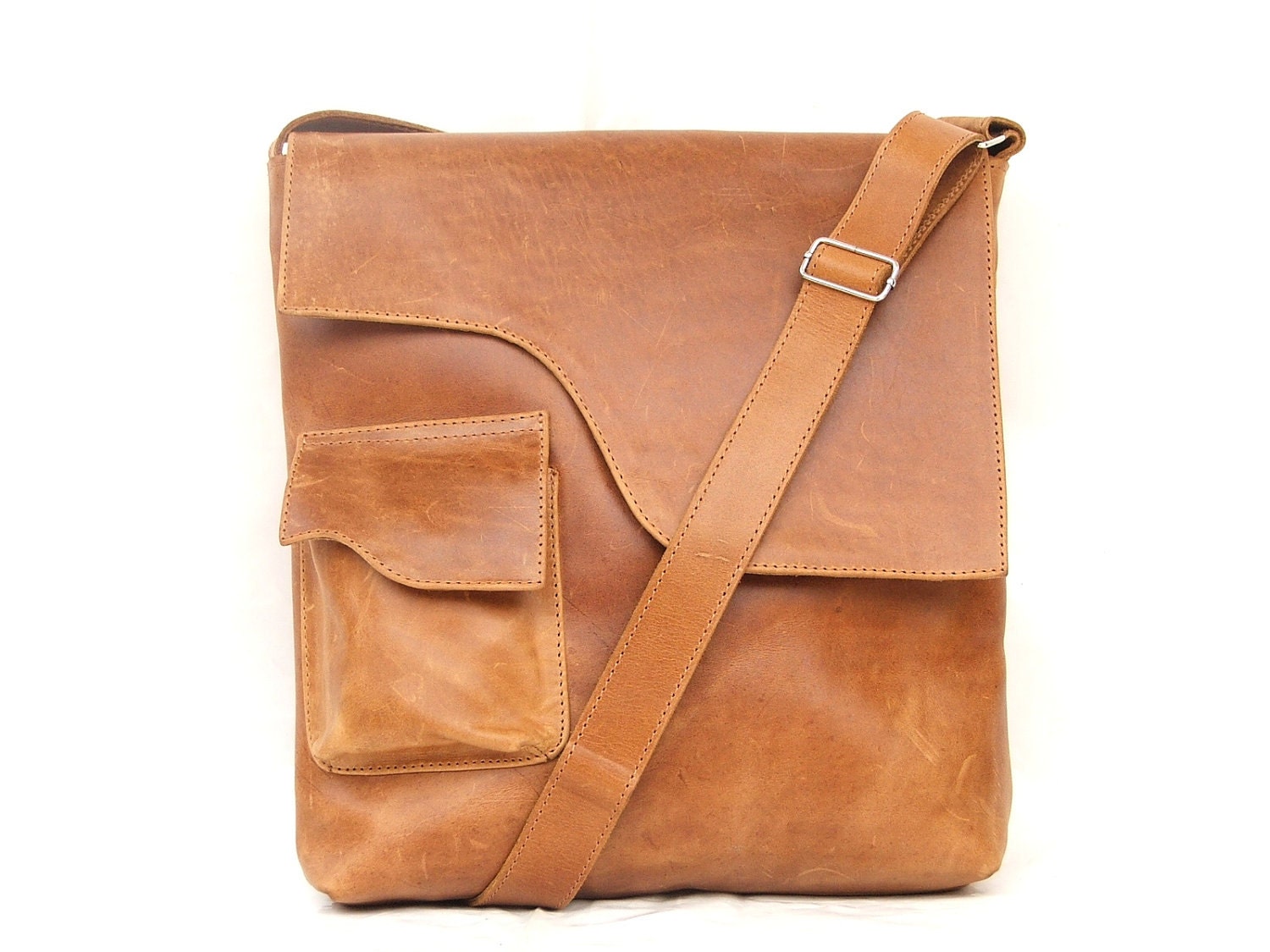 Satchel leather Messenger bag Mens Women Unisex by abizema