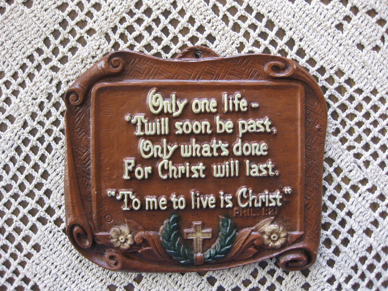 Vintage Bible verse Plaque by heartlandheirlooms on Etsy