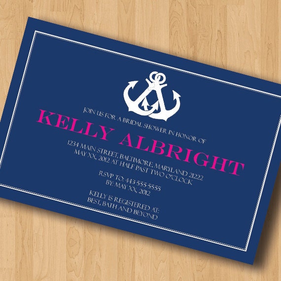 Nautical Interlocking - Bridal Shower Invitations - Design Only Il_570xn