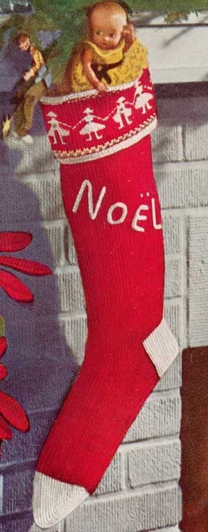 Vintage Knitting Pattern Christmas Stocking PDF Instant Download
