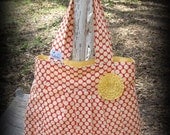 The Trista bag, Full Moon red dots with yellow lining and rosette..... so fresh, so fun