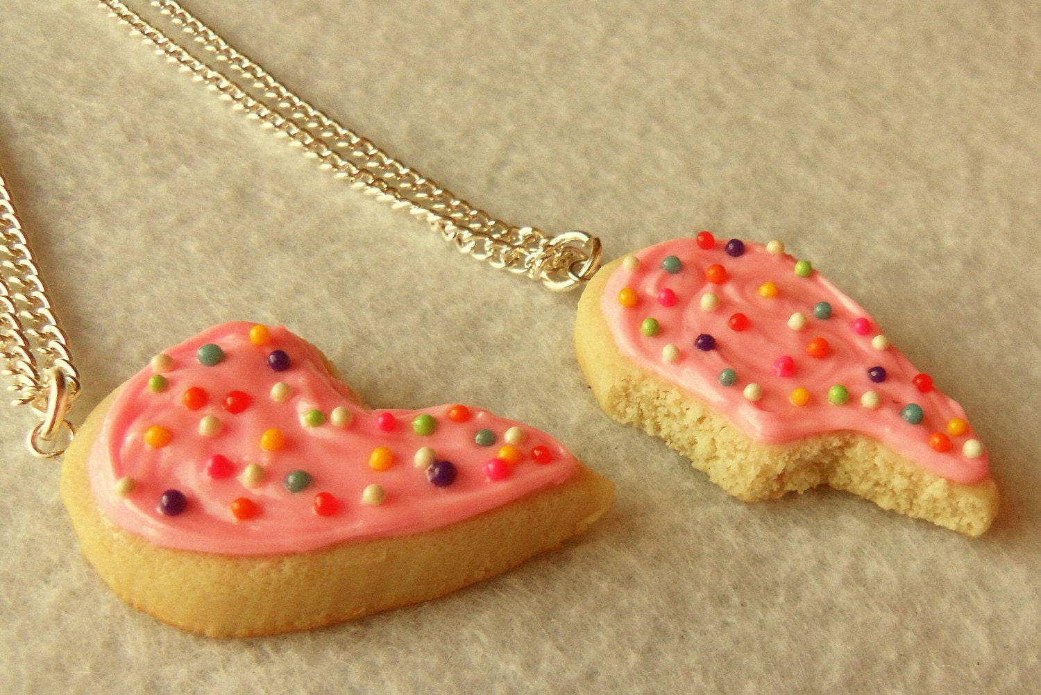 best friends sugar cookie half heart best friend necklaces bff
