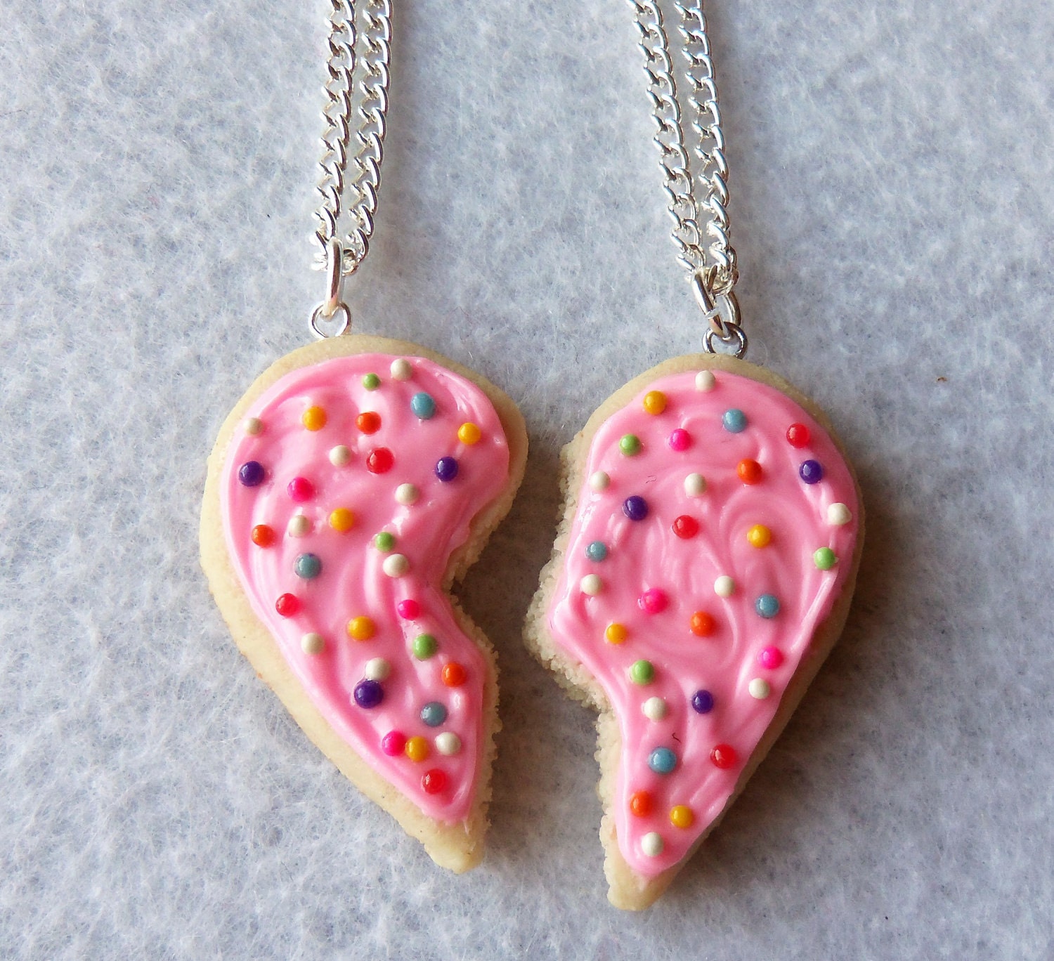 best friends sugar cookie half heart best friend necklaces bff