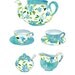 Tea for two Art Print, Nostalgic, Retro, nostalgic. digital collage, Mother's Day, limited edition, shabby chic, turquoise, lime aqua