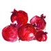 Pomegranates Art print of original painting Acrylic on paper still life, in deep ruby red, rustic bold wall art, home decor, kitchen art