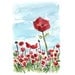 The Poppies field No.4 Print of original watercolor painting , colorful landscape, Valentine's day,  mothers day,limited edition