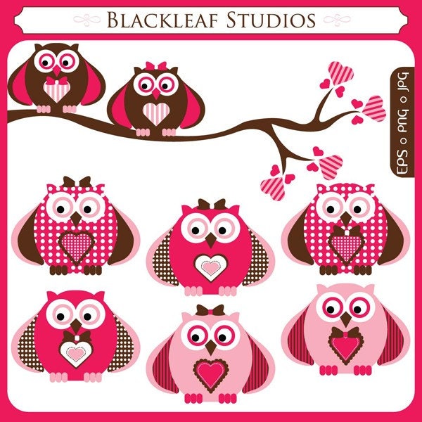 Valentine Owls digital clip art owls in love, love birds, hoot hoot love, mrs and mr owl, owl boy, owl girl Personal Commercial Use Il_170x135