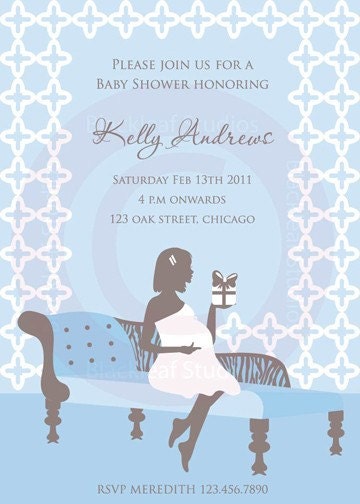 Baby Shower Invitation DIY Printable for Baby Shower, Birth Announcement 5x7 Card Il_170x135