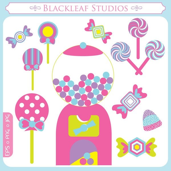 Candy Shoppe - candy, lollipop sticks, suckers, sweet shop, candy shoppe, sweet party, jar, gum ball machine - Personal and Commercial Use Il_570xn