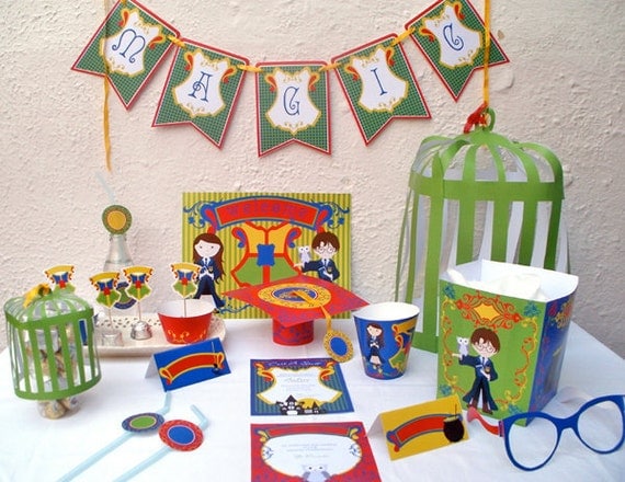 Harry Potter Inspired Cast a Spell at Hogwarts Birthday or Baby Shower Custom Printable Party Kit Package Il_570xn