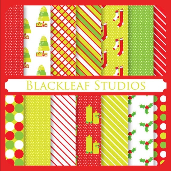 Traditions of Christmas Digital Paper for Scrapbooking, Cards, Invites, Photographers, Crafts Il_570xn