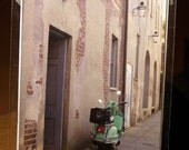 Seafoam Vespa Photo Art Blank Greeting Card