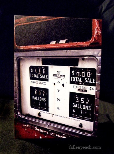 Gas 7 Cents Photo Art Blank Greeting Card