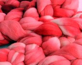 Pink Rose South African Fine Wool Combed Top 4 oz handdyed roving Hand Dyed spinning fiber