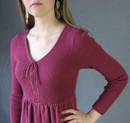 Vintage 70s Maxidress Maroon Granny Hippie Boho Poorboy Knit Dress Extra Small to Small