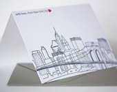 New York City Skyline - Single Letterpress Card
