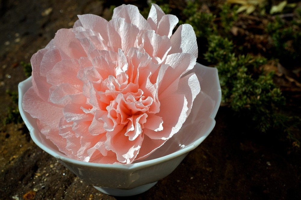double camellia branch - handmade paper flowers for gift, wedding, or decor