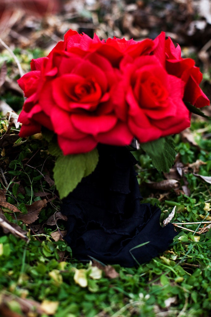 PETITE custom paper flower wedding bouquet (6 inch) - over 100 options