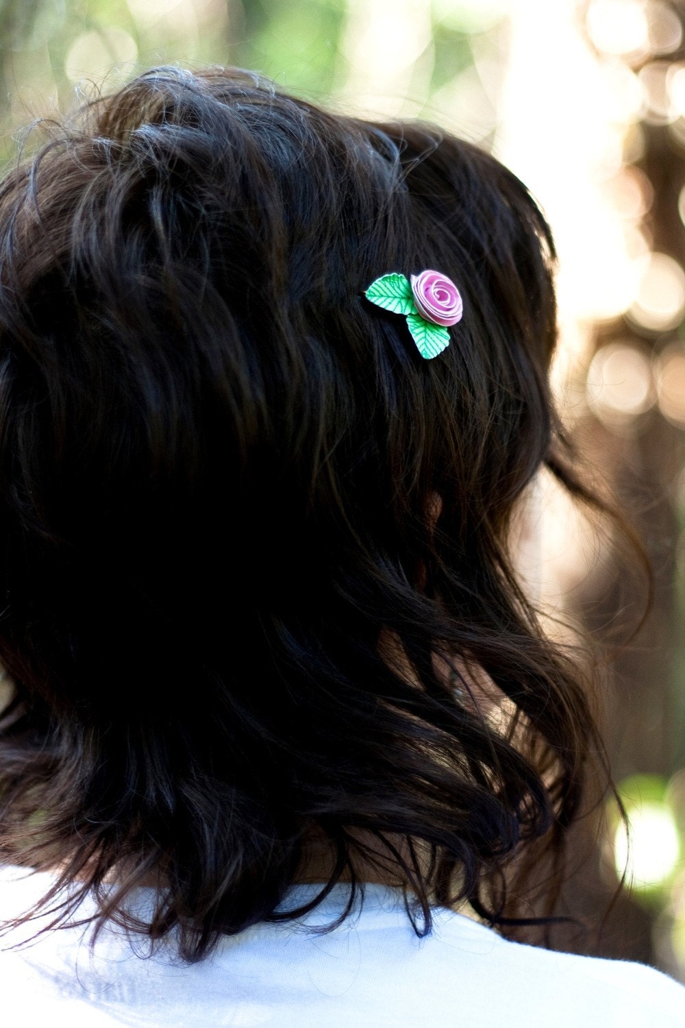spiral rose hair pin - paper flower accessories for everyday or special event