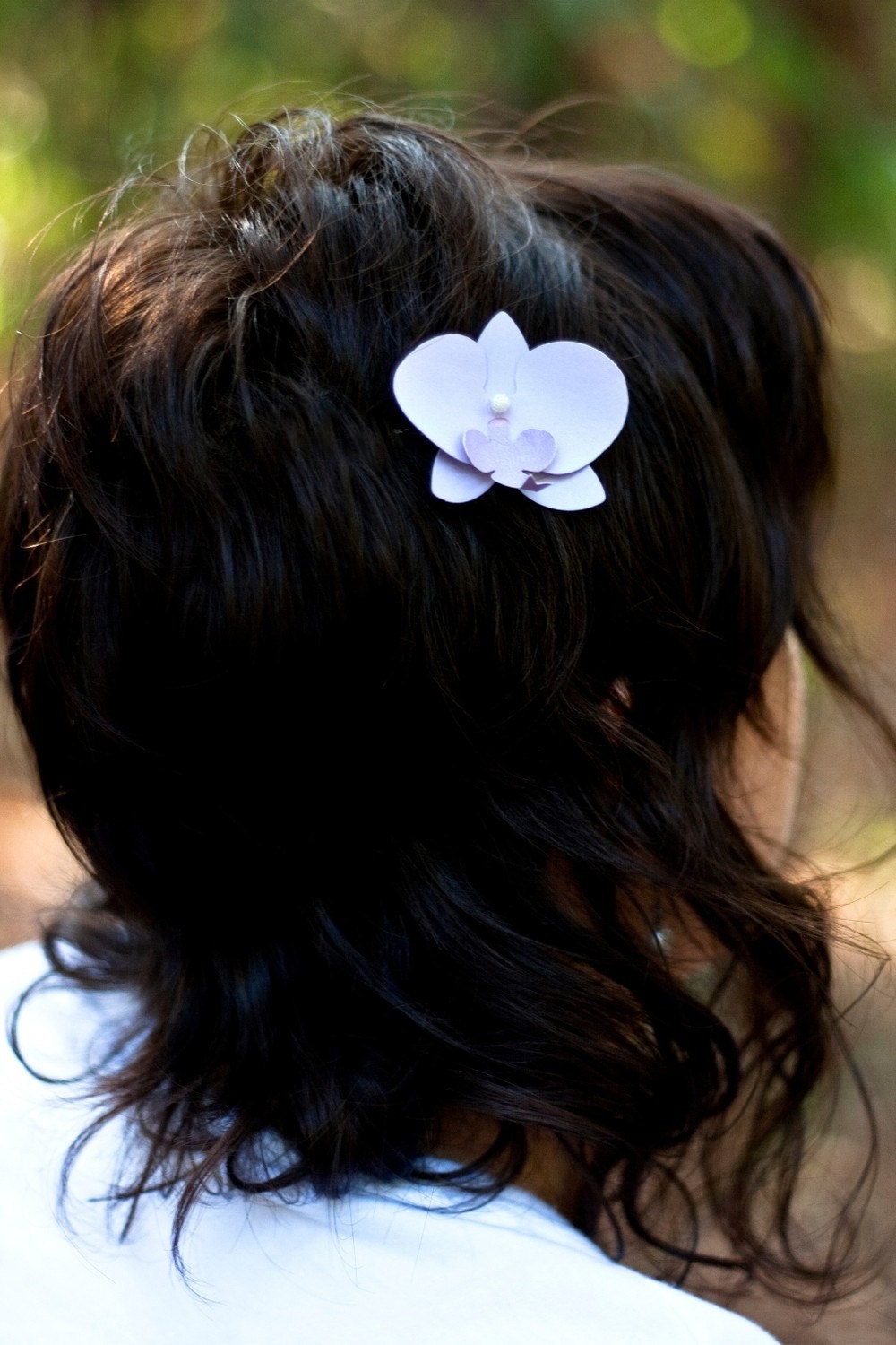 set of 3 orchid hair pins - paper flower accessories for everyday or special event