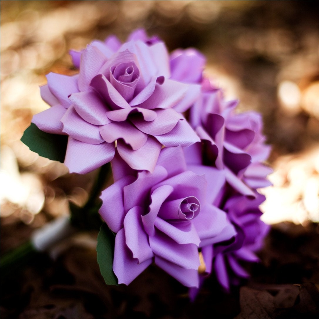 rose bouquet - custom paper flowers for wedding - bride or toss bouquet
