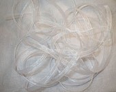 Pure White Shimmering Sheer 1/4 inch organza ribbon 5 yards, Embellishment trim for scrapbooks, cards, tags, crafts