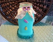 Upcycled painted  Candle Holder