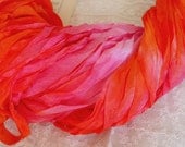 Hand Dyed ribbon - so fun SUMMER CRUSH half inch ribbon, 5 yards