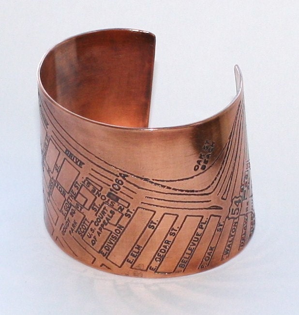 Gold Coast Streeterville Chicago Copper Cuff Bracelet