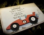 VINTAGE RACE CAR Invitation for birthdays, baby showers, baby announcements or any occasion...