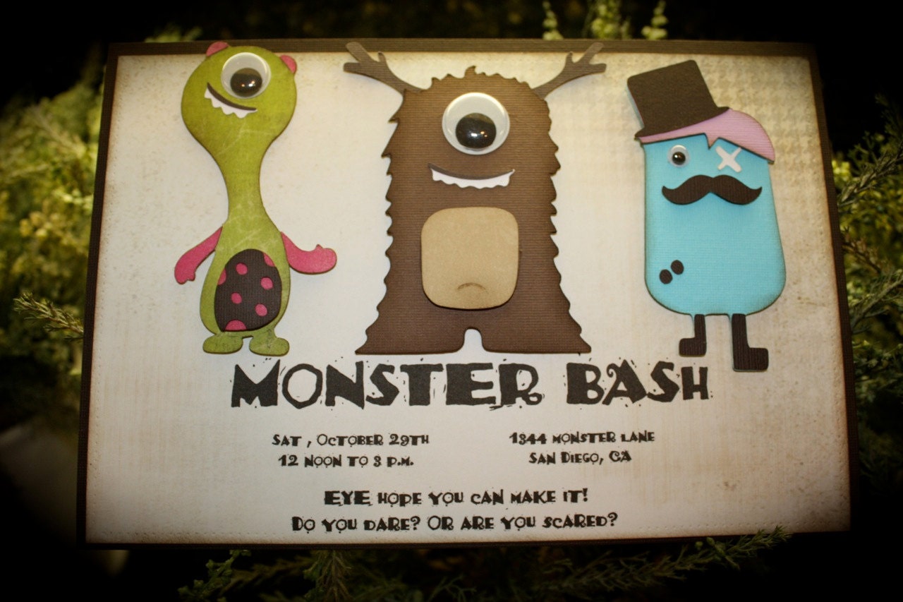 MONSTER BASH Party Invitation for any occasion...