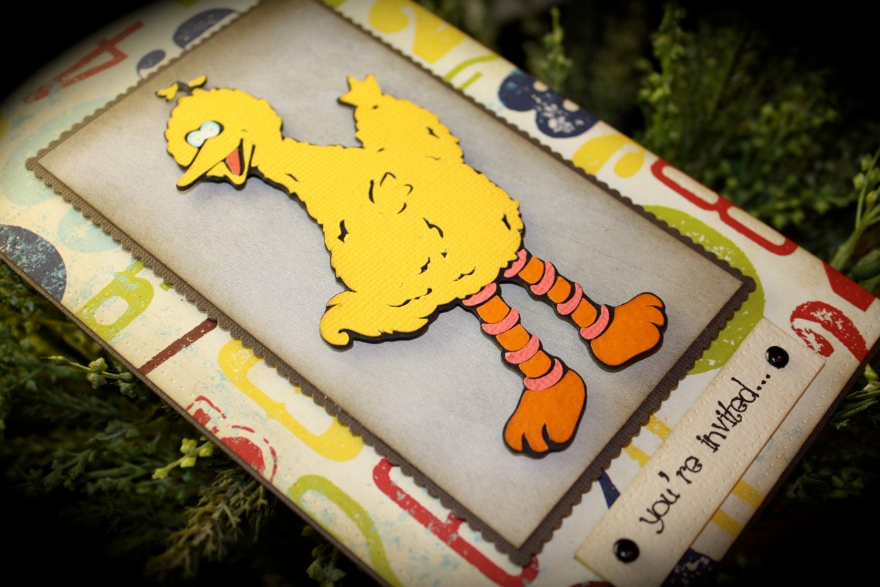 BIG BIRD Sesame Street..You're Invited INVITATION for any occasion...