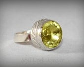 Ring - Lemon Quartz Yellow Sterling Silver