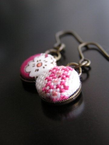 Hand embroidery & LIBERTY earrings (small)