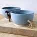 Set of two pottery soup bowls - handmade and glazed in speckled smokey blue