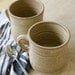 Set of two handmade tea mugs - stoneware pottery mugs glazed in natural brown