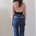 leaf pocket denim jeans . extra high waist 1970 style .extra small.xs .sale