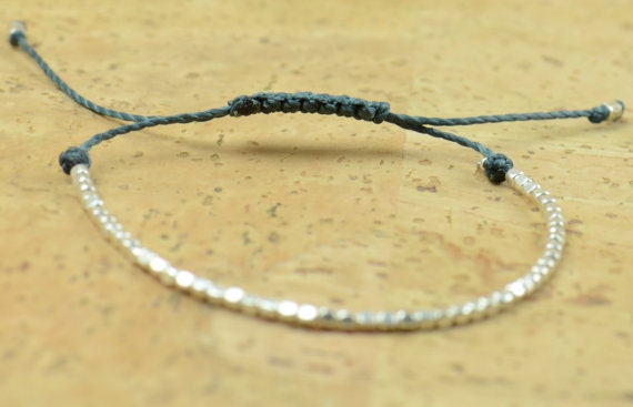 Beaded  bracelet . Sterling silver