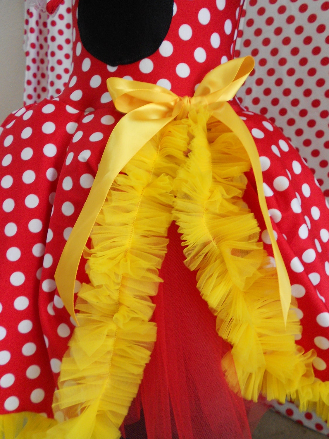 Minnie Mouse inspired costume tutu dress size 7 Halloween Costume Custom boutique