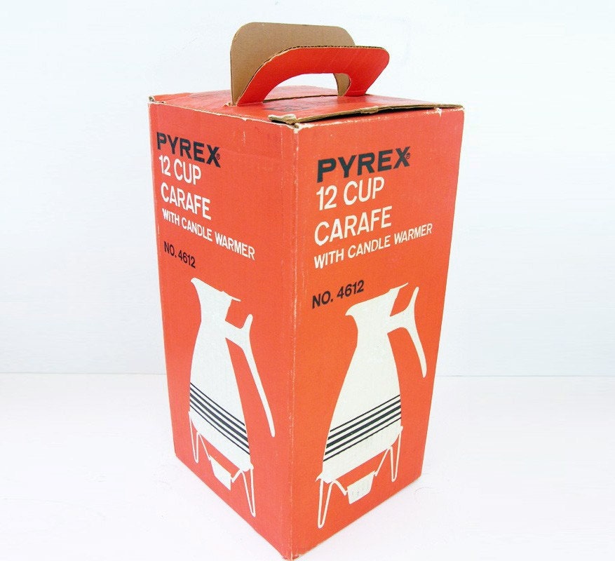 Vintage Pyrex 12 Cup Carafe With Candle Warmer