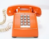 Refurbished Retro Bell Orange Push Button Phone