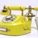 Reserved for Tonje - Refurbished Retro Yellow Bell Rotary Telephone