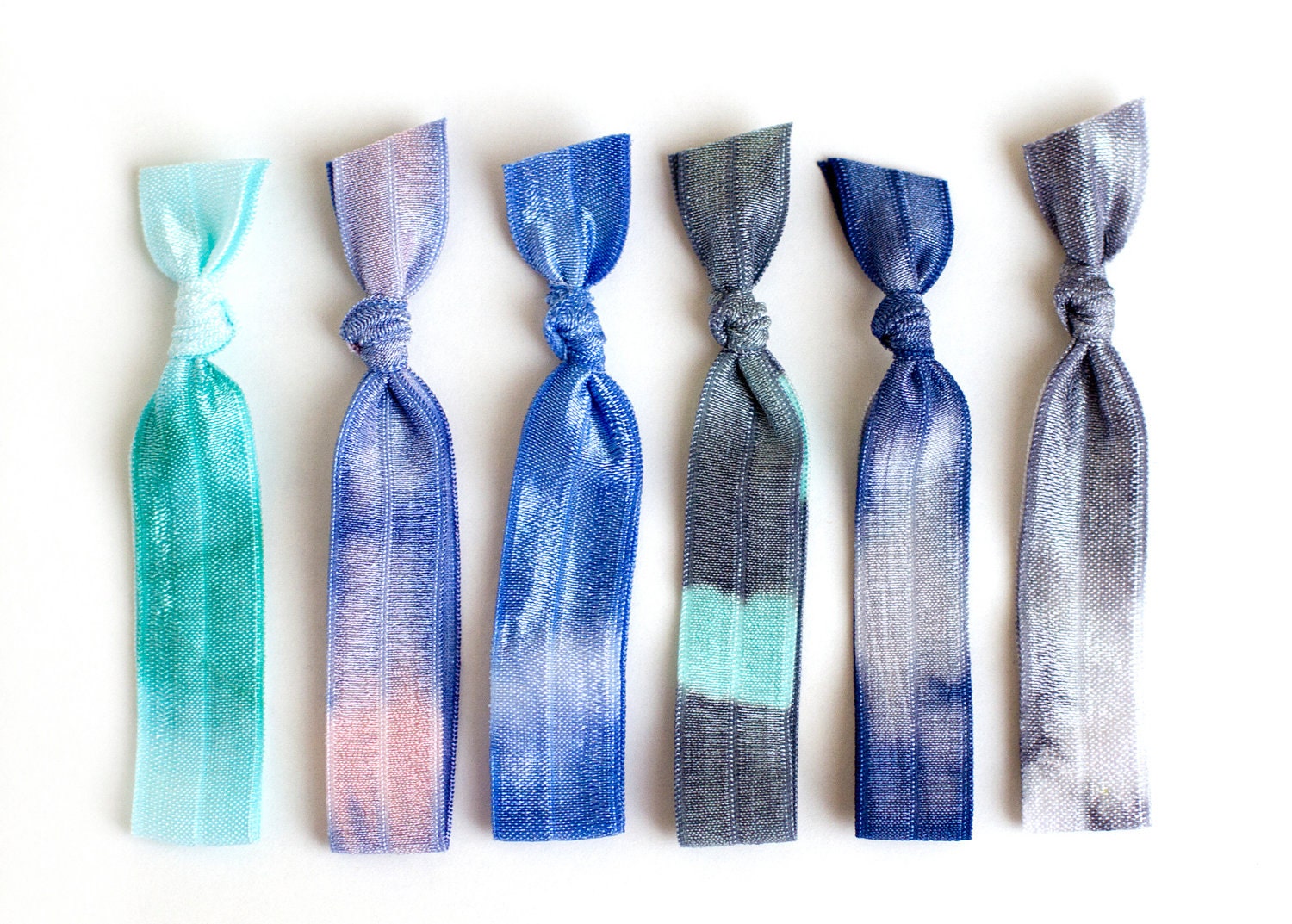 The Wonderland Tie Dye Hair Tie Package - 6 Elastic Tie Dye Hair Ties that Double as Bracelets by Mane Message on Etsy - ManeMessage