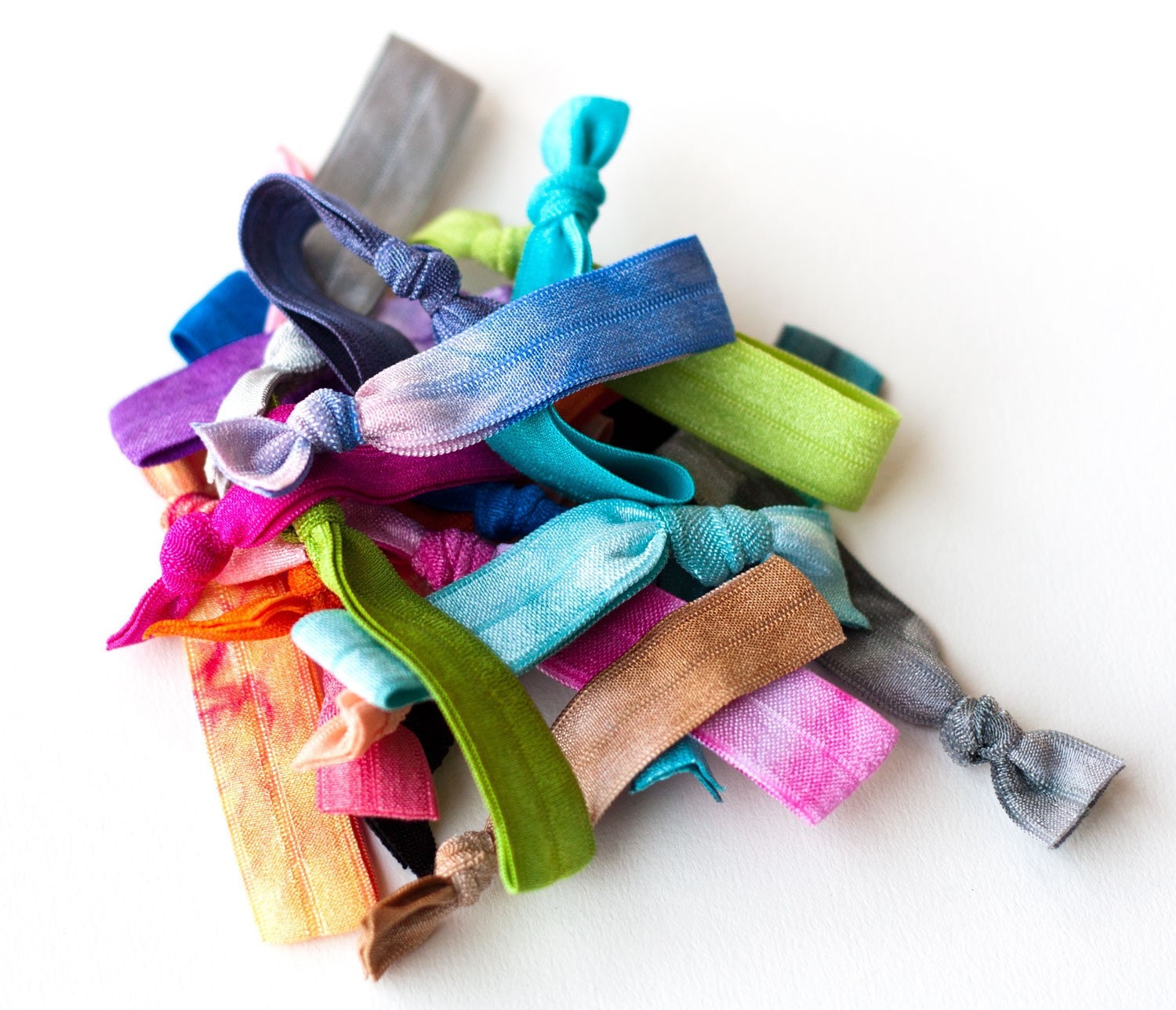 20 Elastic Tie Dye Hair Ties that Double as Bracelets by Mane Message on Etsy