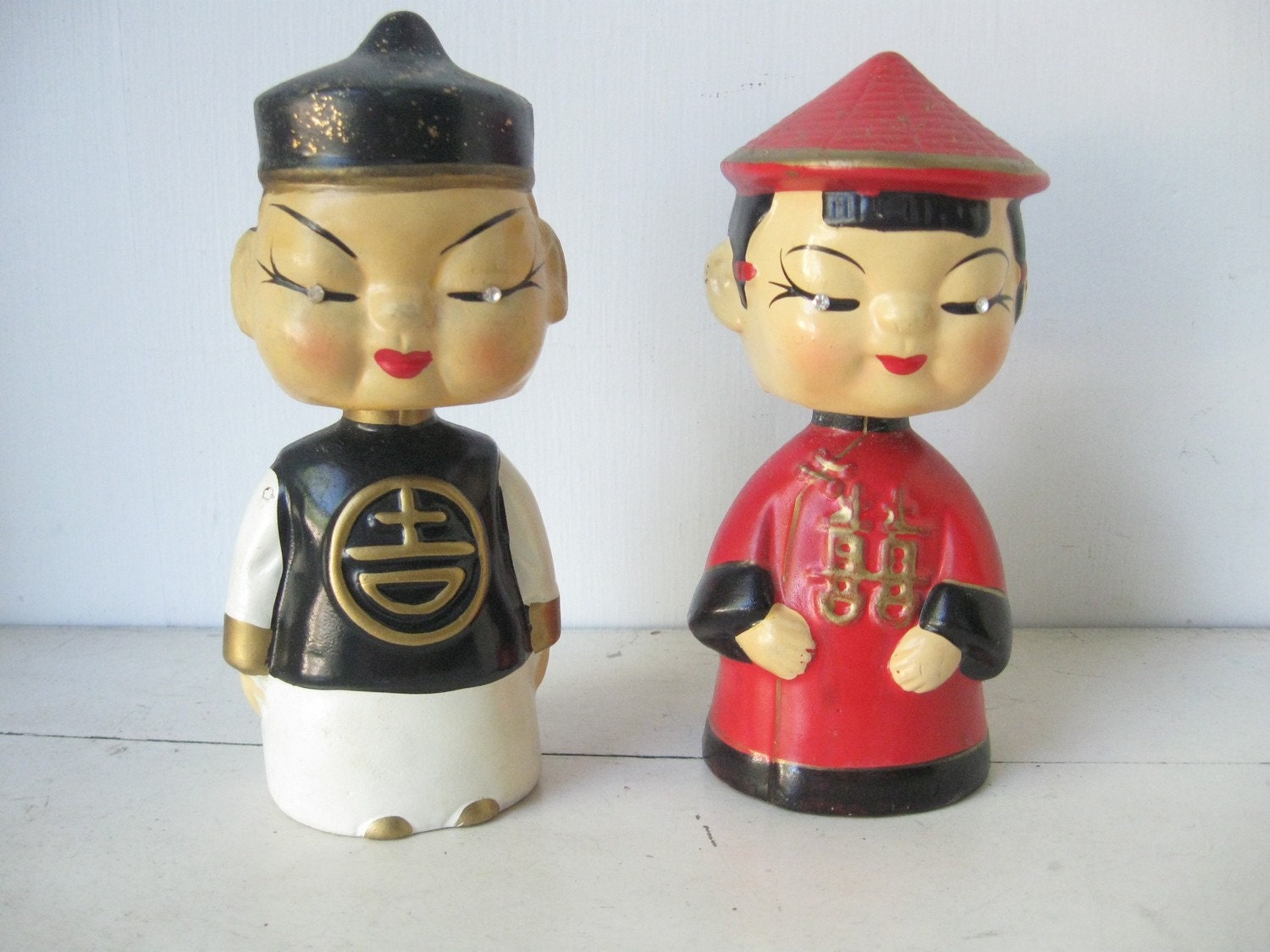 Kitschy Retro Japanese Bobble Head Dolls by bigfishlilpond on Etsy