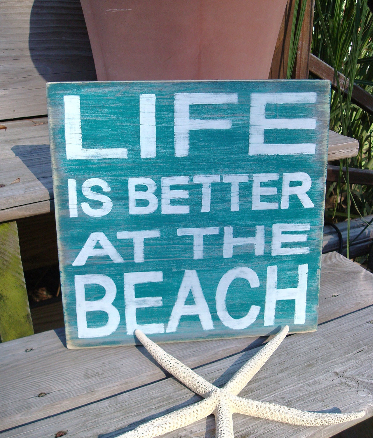Beach Sign Shabby Cottage Coastal Nursery and Nautical Decor